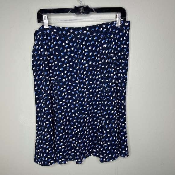 Women's blue and white polka dot A line skirt Talbots 10 - Picture 1 of 7